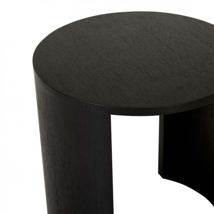 Accent Tables Matte Dark Oak Oberon Crescent Side Table, Ex-Display