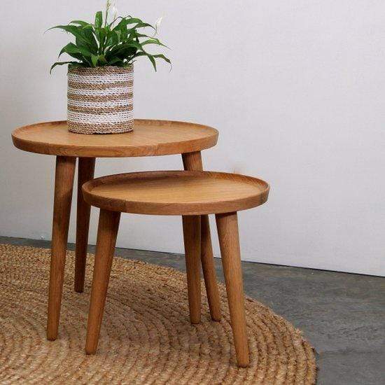 Accent Tables Oak-Natural Nordica Side Tables Set Of 2