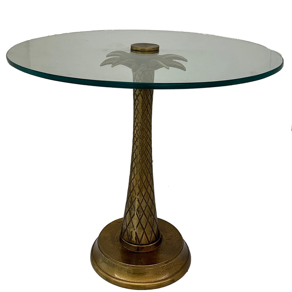 Palm Tree Side Table Antique Gold