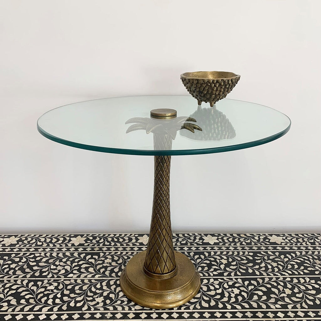 Accent Tables Palm Tree Side Table Antique Gold