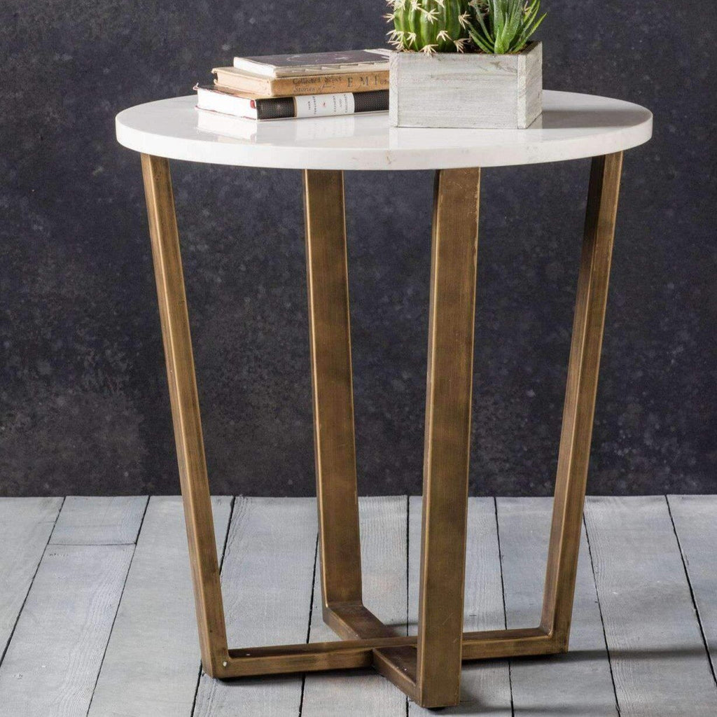 Accent Tables Rebecca Round Side Table Marble