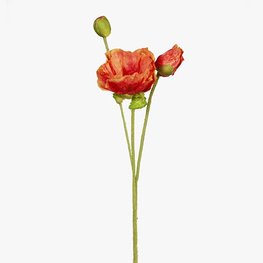 Artificial Flora Poppy Spray Orange 57CML