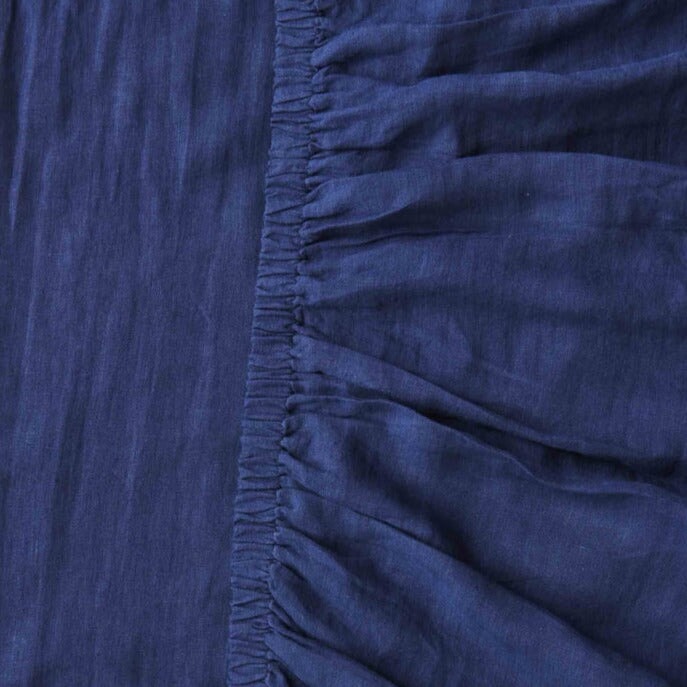 Bed Sheets Indigo Linen Fitted Sheet