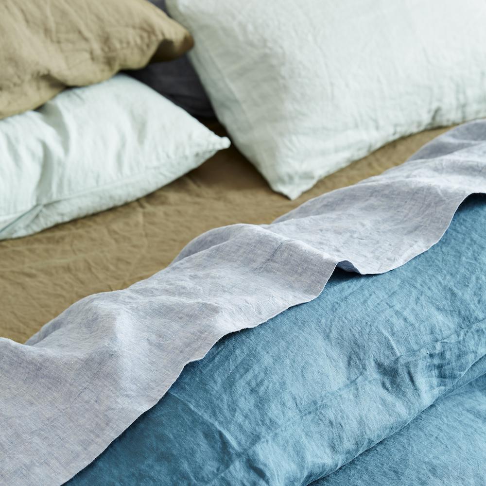 Bed Sheets Linen Fitted Sheet Moss