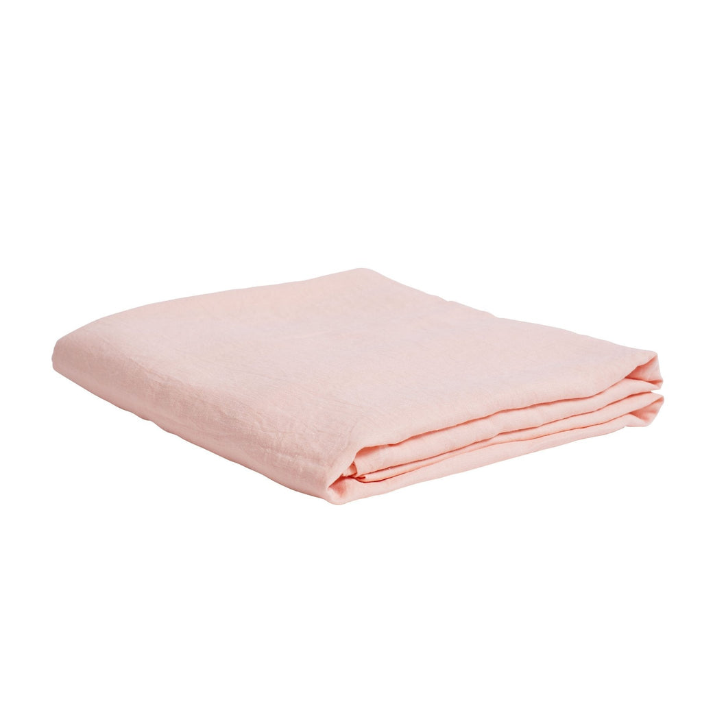 Bed Sheets Linen Flat Sheet Blush