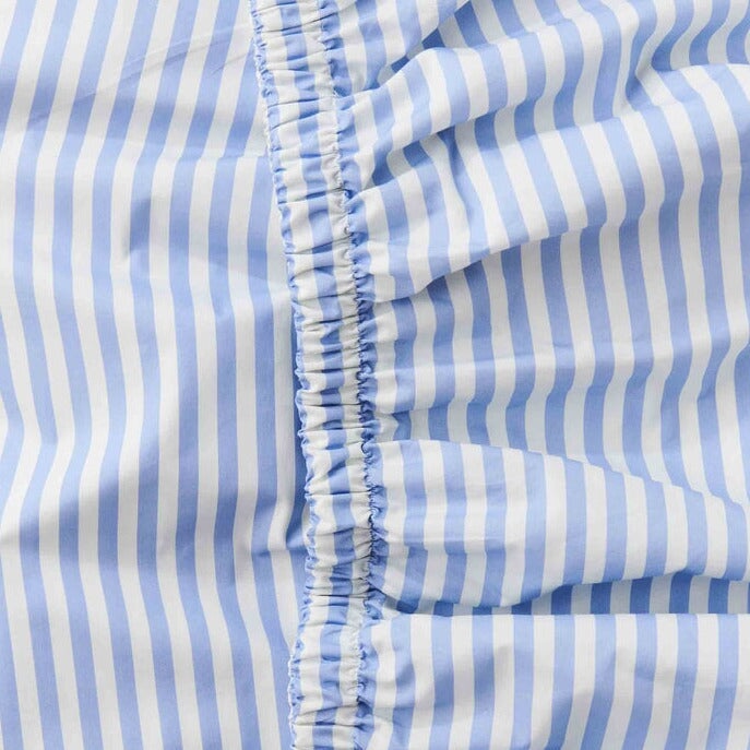 Bed Sheets Staples Seaside Stripe Organic Cotton Fitted Sheet