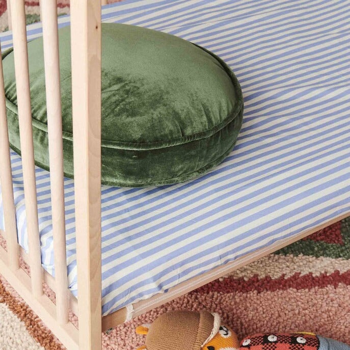 Bed Sheets Staples Seaside Stripe Organic Cotton Fitted Sheet