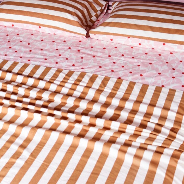 Bed Sheets Stripe Flat Sheet