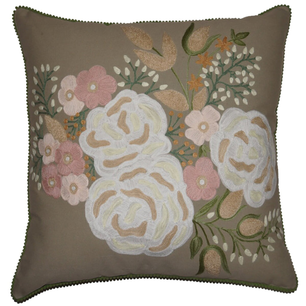 Bloom Cushion Taupe Multicolour