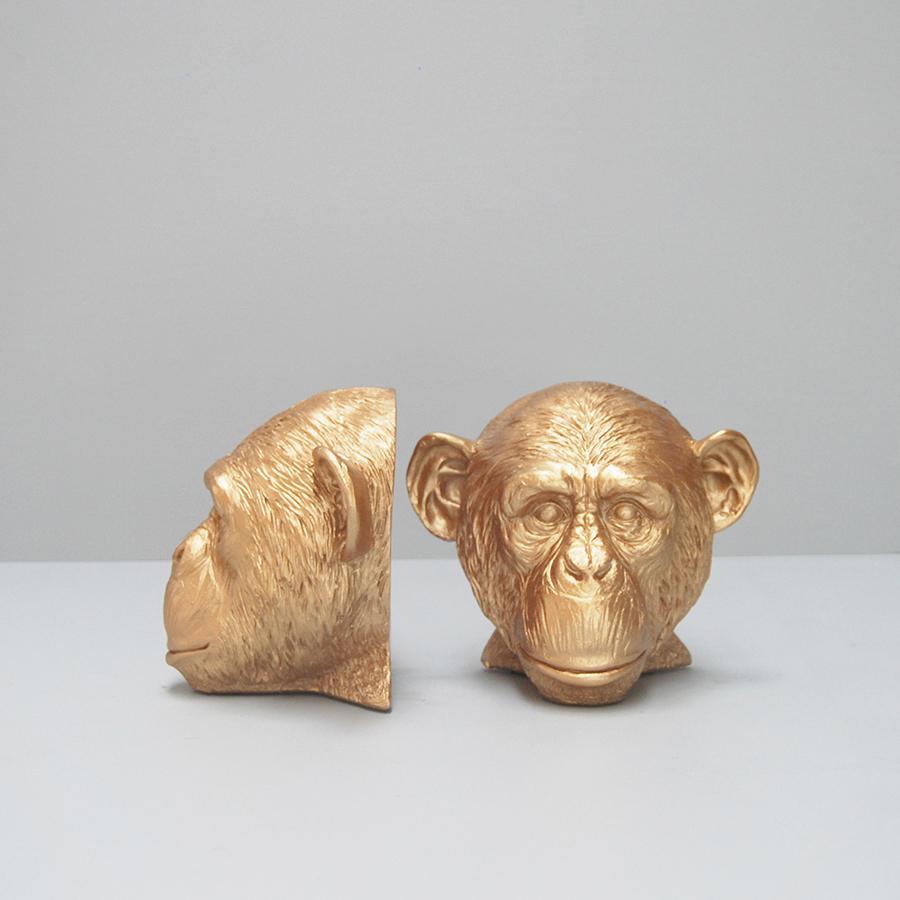 Bookends Gold Monkey Bookends