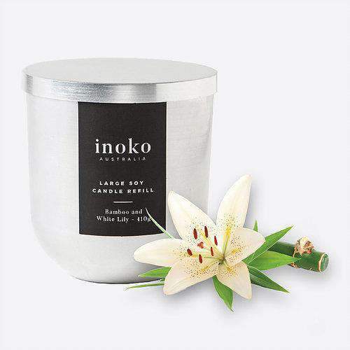 Candles & Candle Holders Large Candle Refill (Bamboo & White Lily)