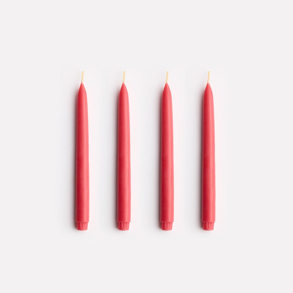 Candles Twinkling Taper Candle Set In Coral