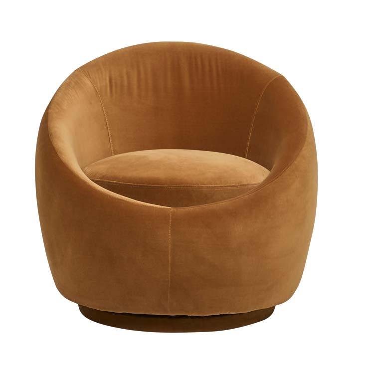 Chairs Toffee Velvet Kennedy Globe Occasional Chair