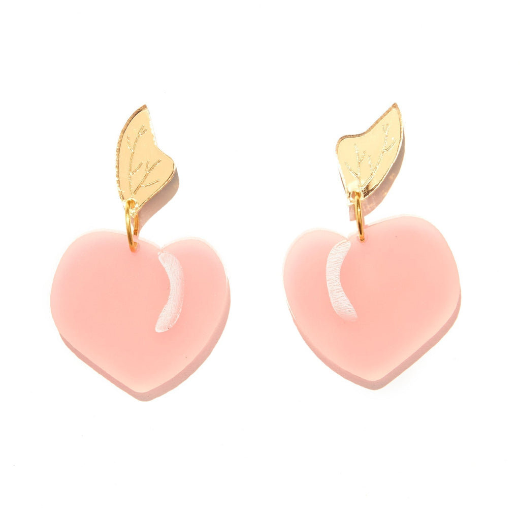 Charms & Pendants Peach Earrings - Pink + Gold