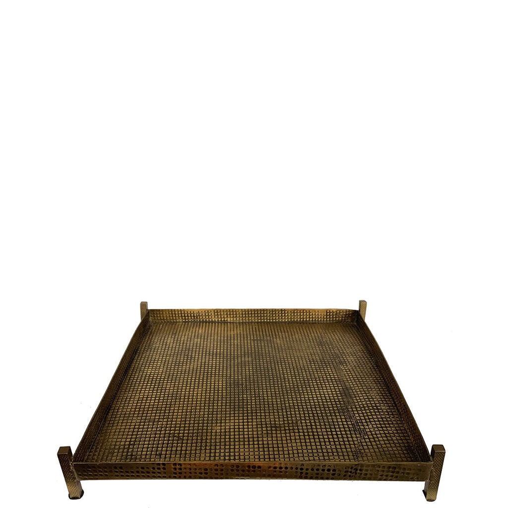 Decorative Trays Medium Square Tray With Legs Antique Gold