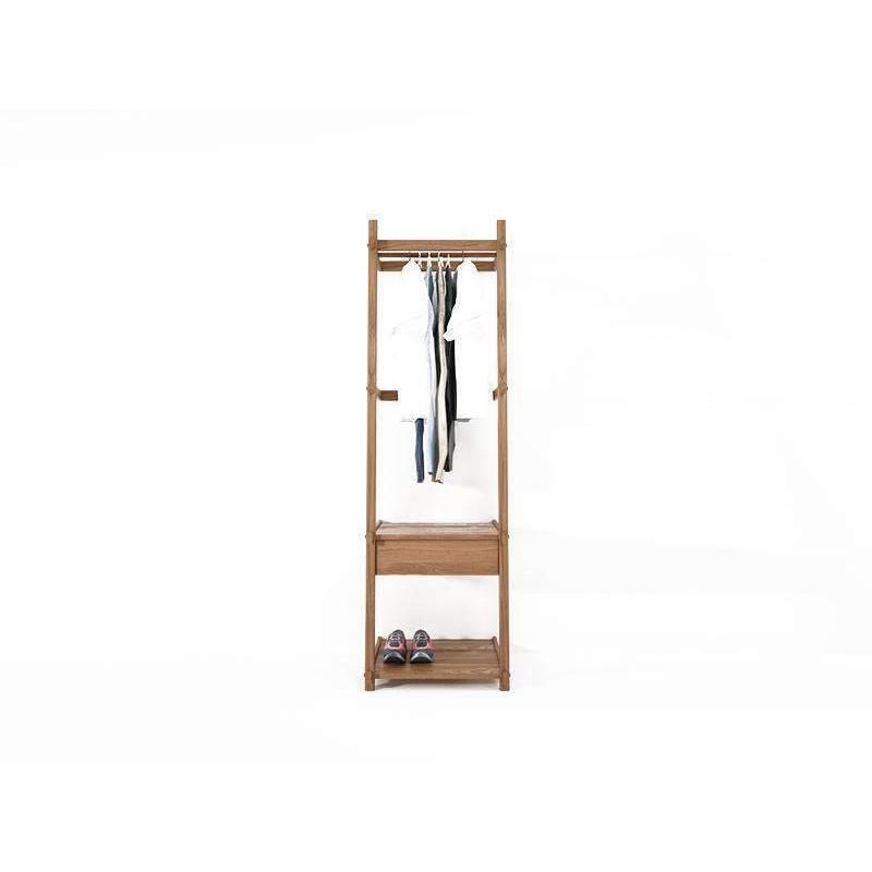 Furniture Simply City Ladder Standing Hanger Teak With Drawers And Shelves