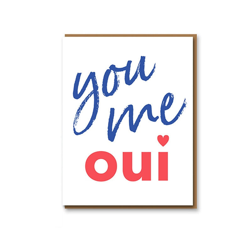 Greeting & Note Cards 1973 Love Letterpress Greeting Card You Me Oui