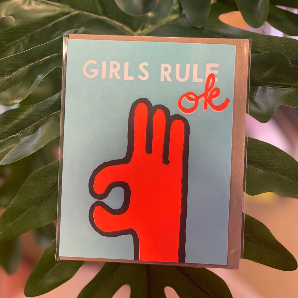 Girls Rule Ok Greeting Card Greeting & Note Cards Telegram 