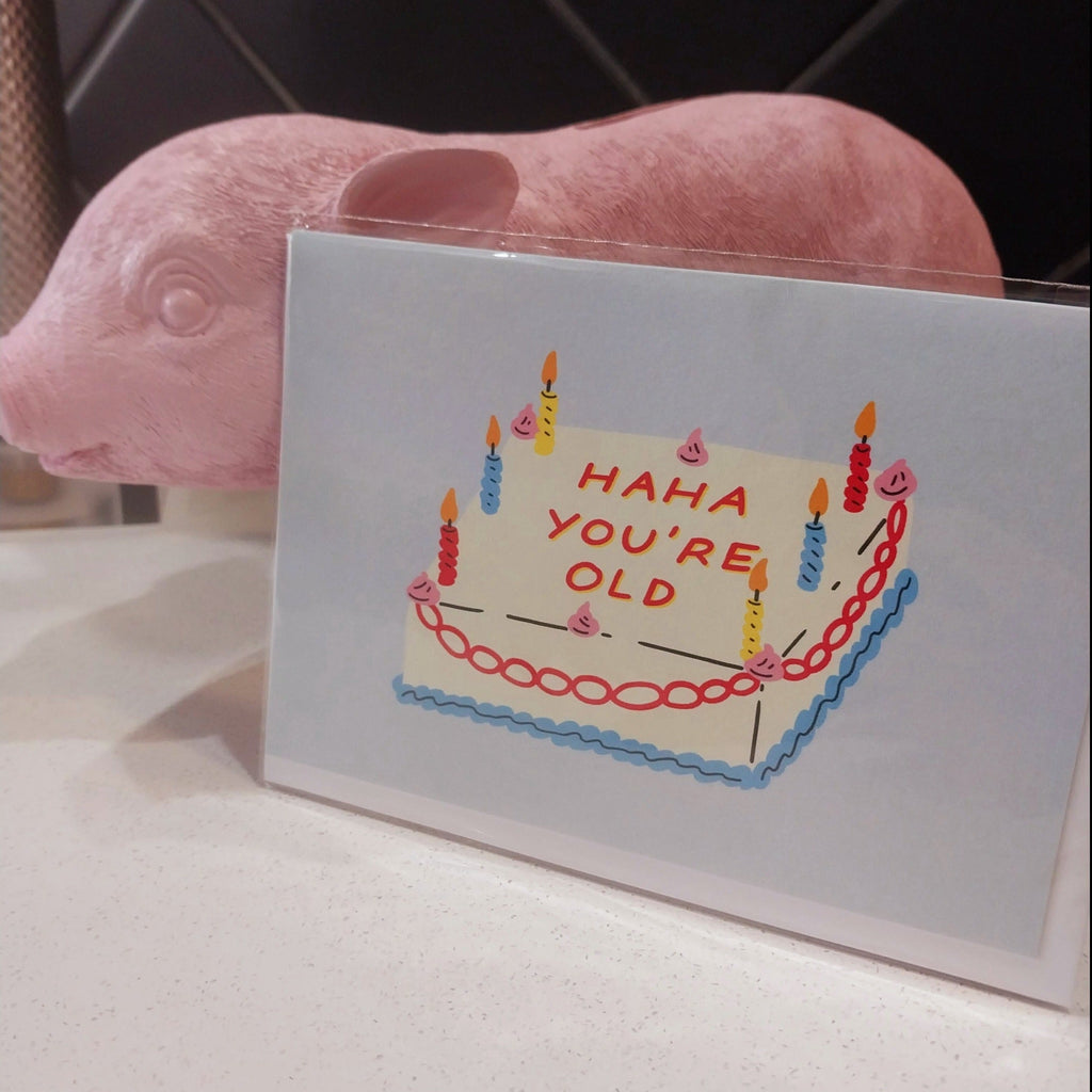 Greeting & Note Cards Haha Cake Birthday Card