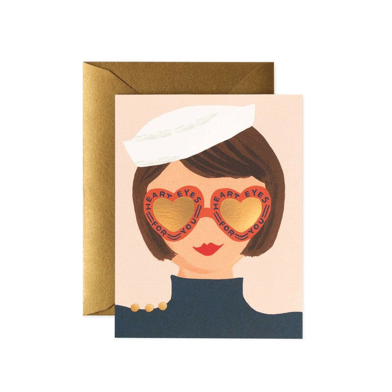 Greeting & Note Cards Rifle Paper Co Single Card Heart Eyes