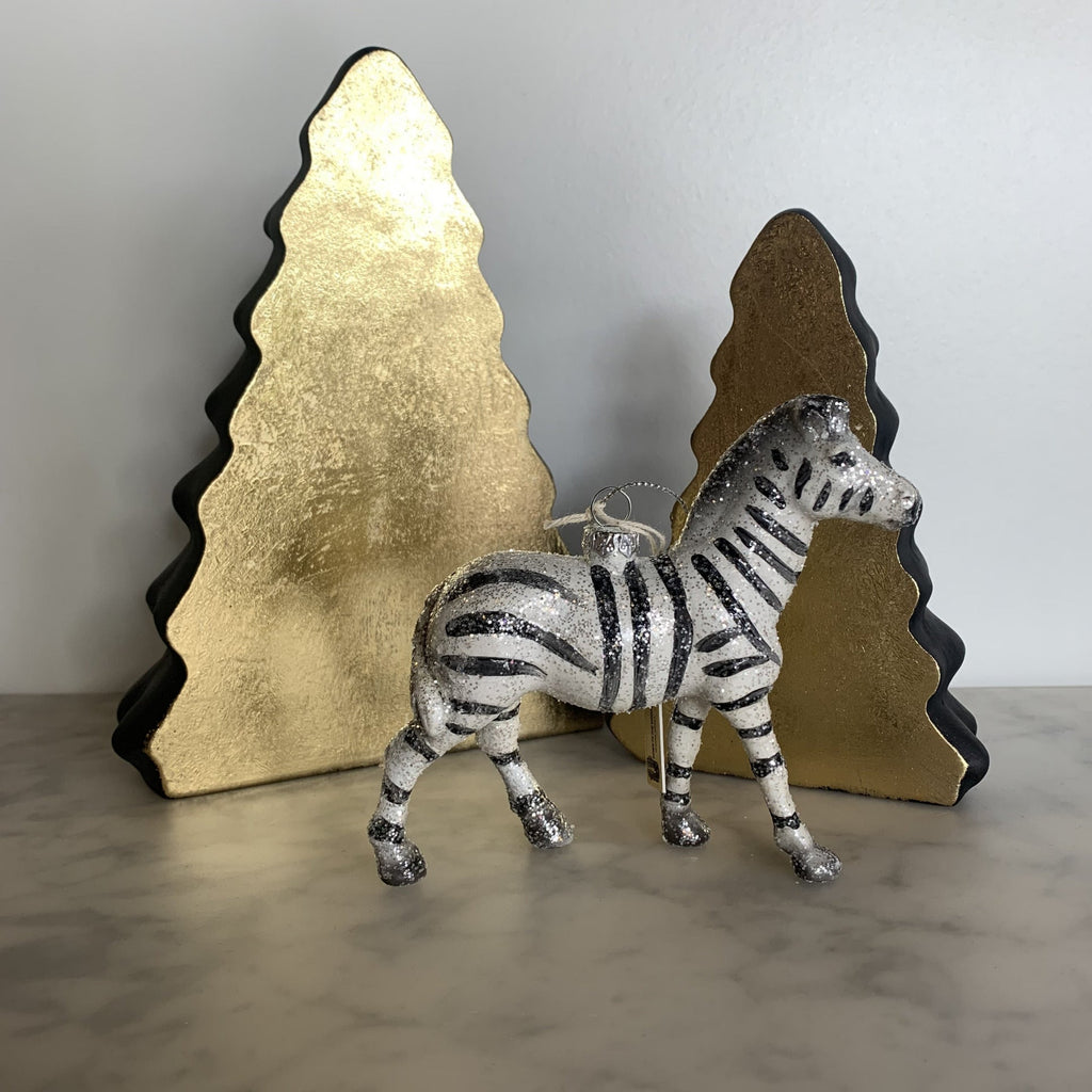 Holiday Ornaments Wild Glitter Zebra