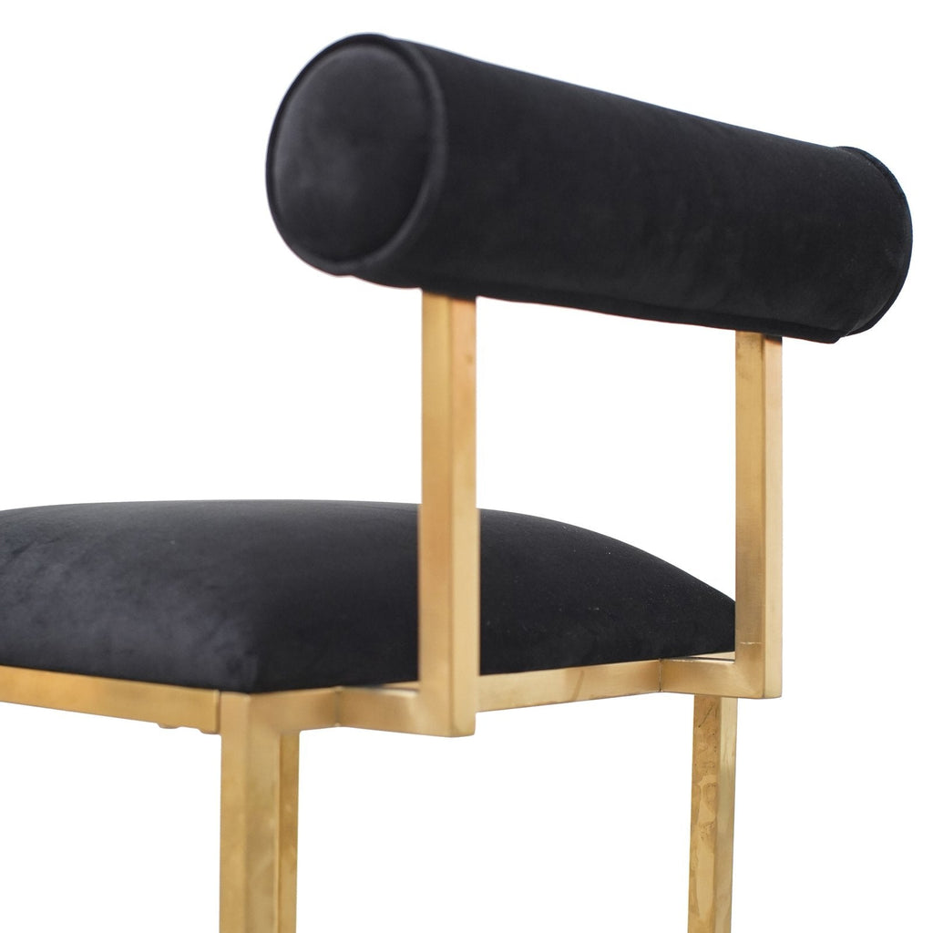 Kitchen & Dining Room Chairs Blythe Dining Chair In Black Velvet Brushed Gold Base