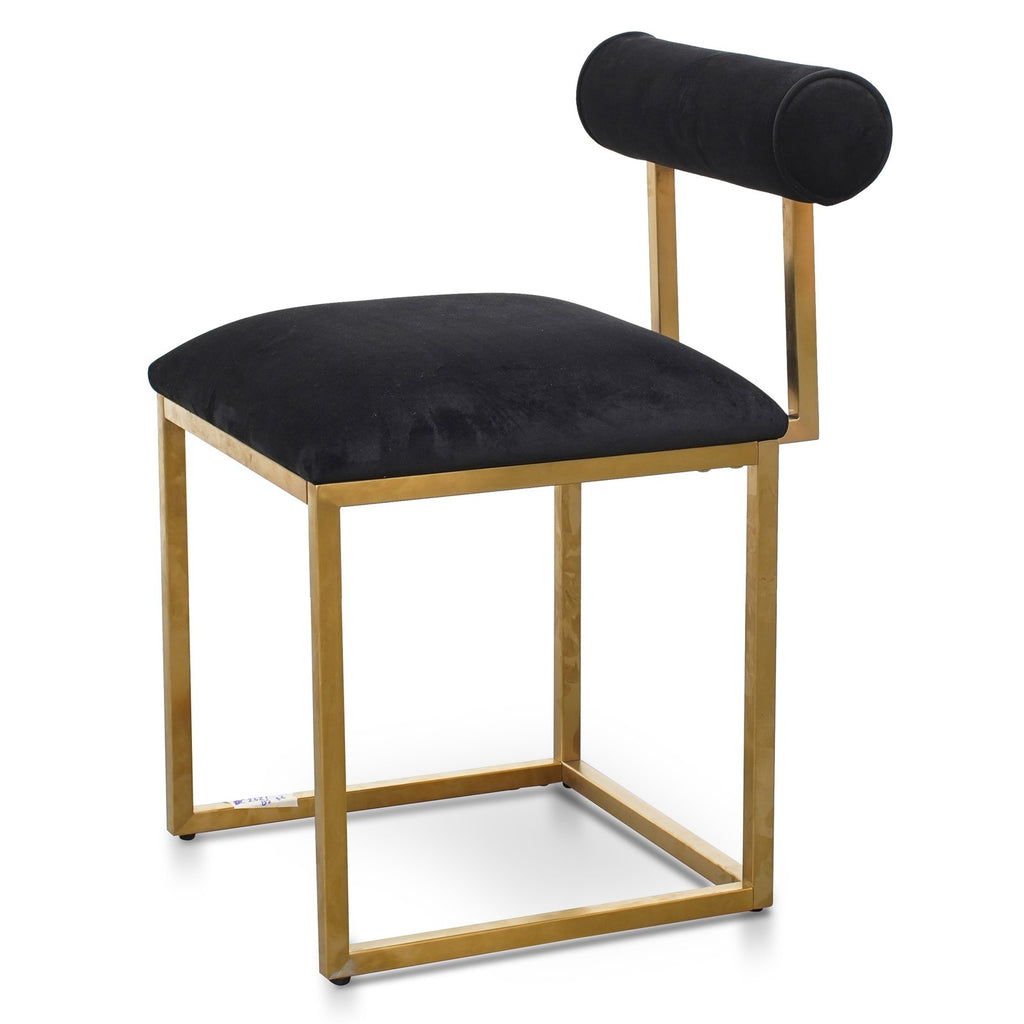 Kitchen & Dining Room Chairs Blythe Dining Chair In Black Velvet Brushed Gold Base