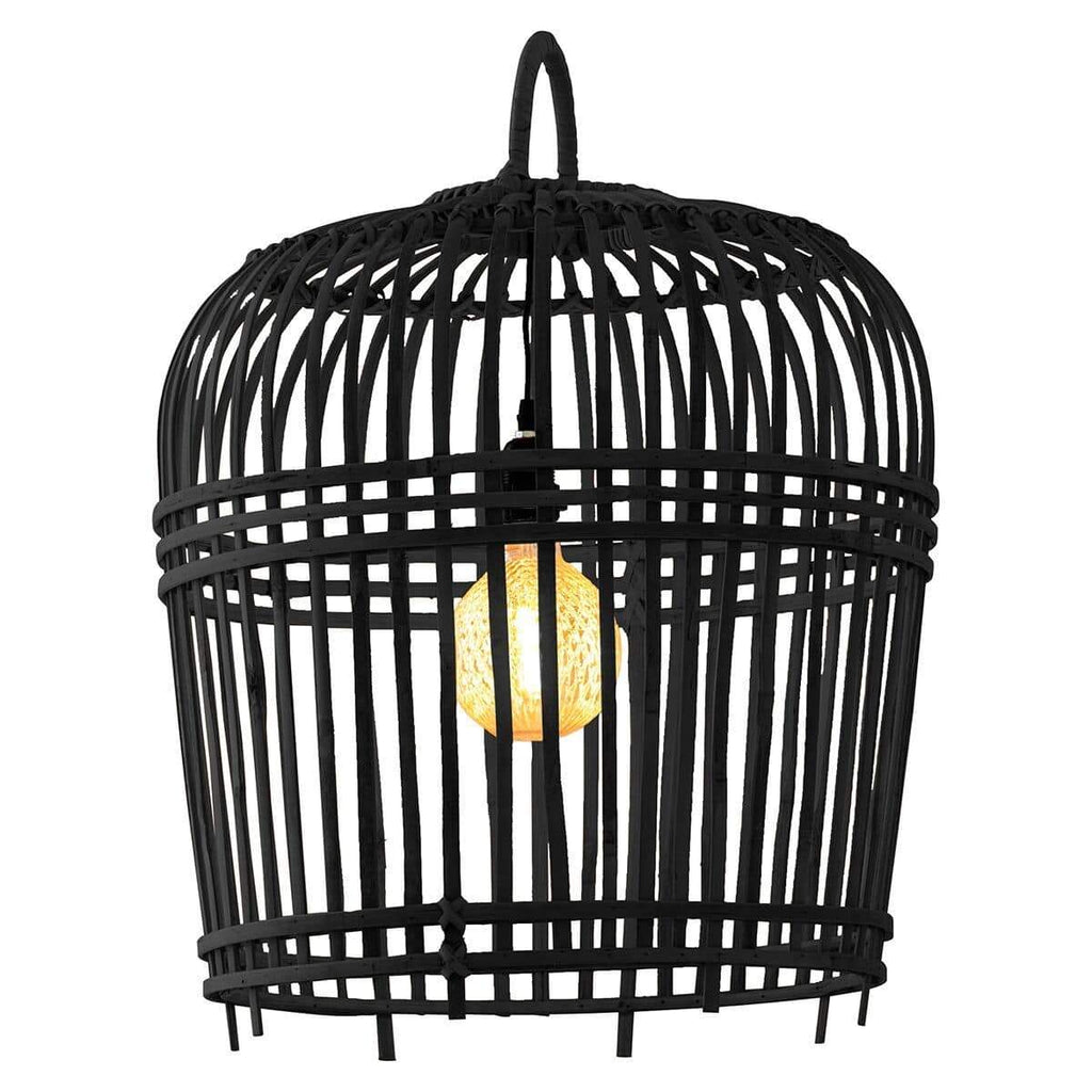 Phyllis Wooden Basket Lampshade-Small / Charcoal-VAVOOM