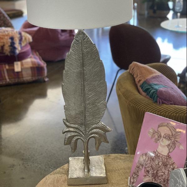 Lamps Feather Lamp Base Raw Nickel