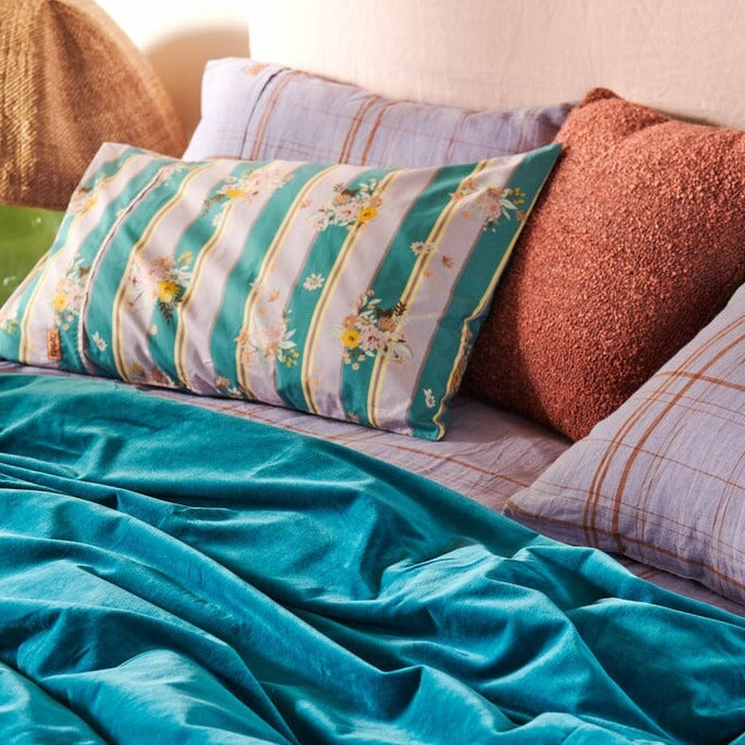 Pillowcases & Shams Floral Stripe Organic Cotton Pillowcases Standard Set Of 2