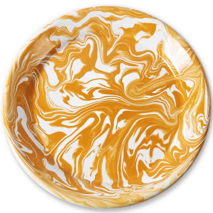 Plates Golden Marble Enamel Plate Set Of 2 One Size