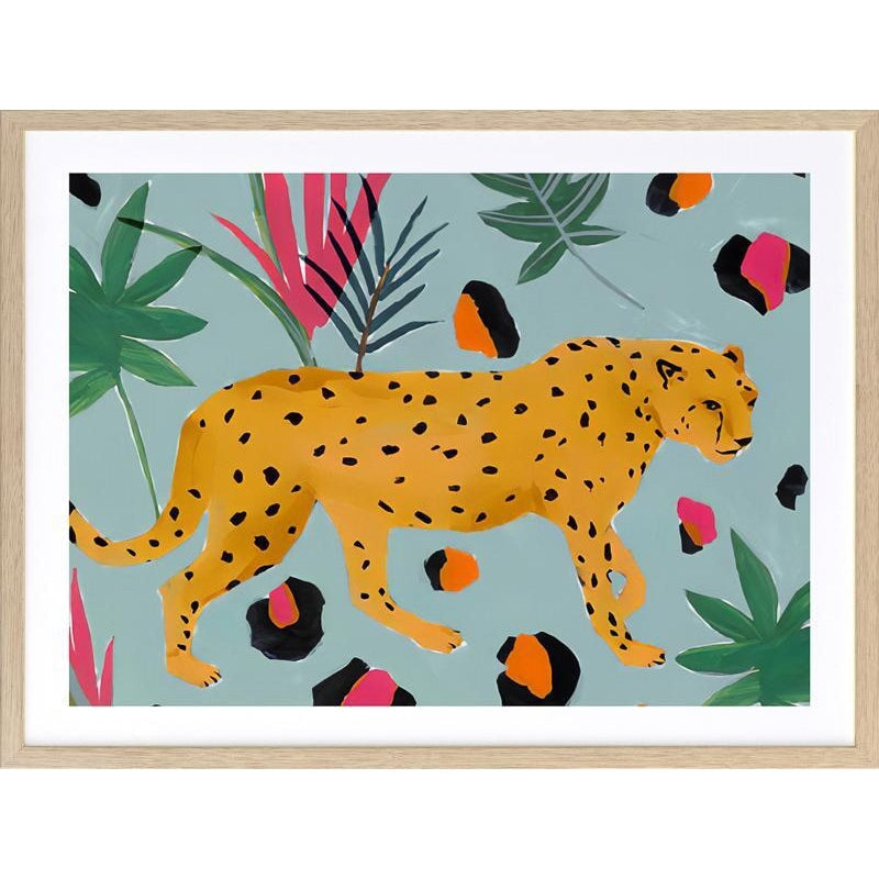 Posters, Prints, & Visual Artwork Oak Walking Cheetah Framed Art Print