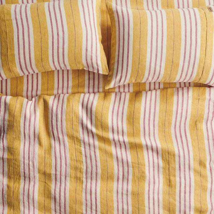 Quilts & Comforters Sweet Stripe Woven Linen Quilt Cover