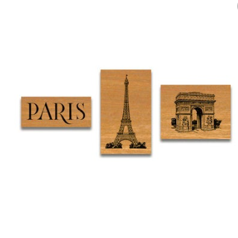 Stamp Blocks Paris Eiffel Rubber Stamp Set