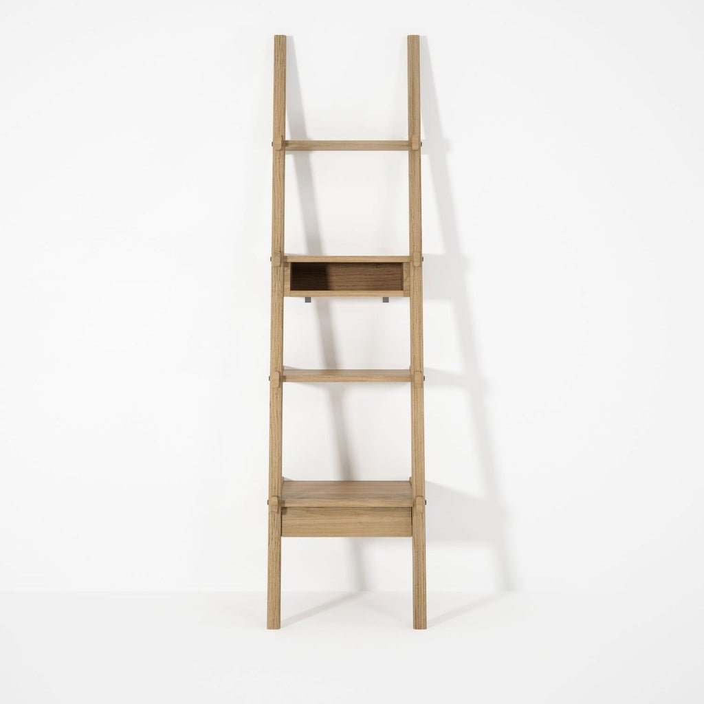 Storage & Organization Simply City Ladder Shelves Oak With Drawer And Niche