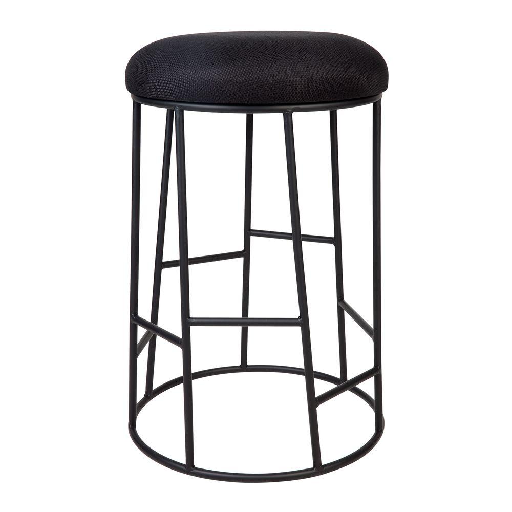 Table & Bar Stools Aiden Kitchen Stool Black With Black Frame