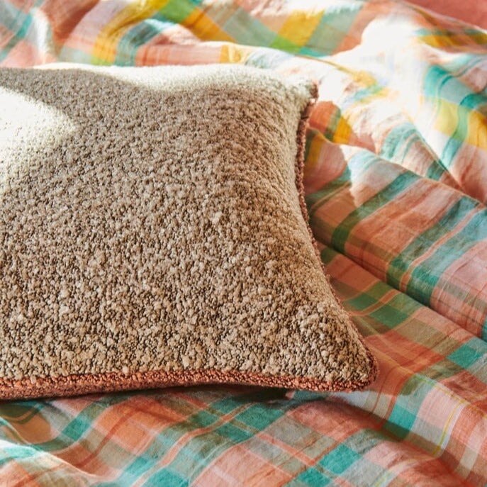 Throw Pillows Coconut Ice Square Boucle Cushion