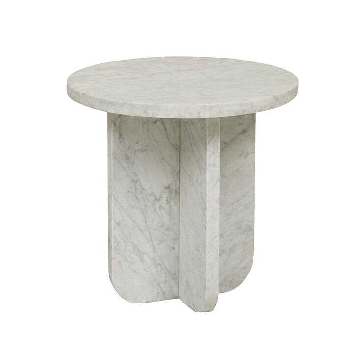 White Marble Amara Curve Side Table
